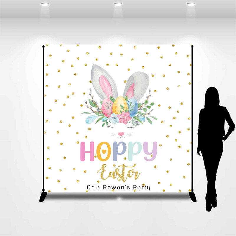 Aperturee - Hoppy Easter Rabbit Ear Custom Birthday Backdrop