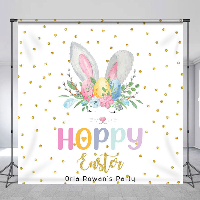 Aperturee - Hoppy Easter Rabbit Ear Custom Birthday Backdrop