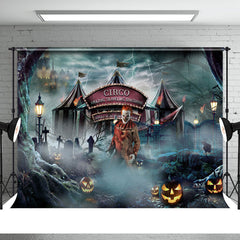 Aperturee - Horrible Scary Clown With Circus Halloween Backdrop