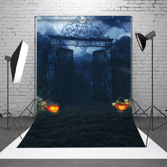 Aperturee - Horror Night Scary Pumpkin Moon Halloween Backdrop