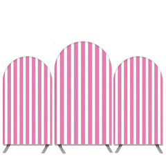 Aperturee Hot Pink And White Stripes Birthday Arch Backdrop Kit