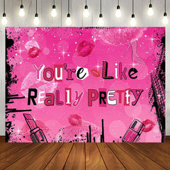 Aperturee - Hot Pink Black Graffiti Lips Happy Birthday Backdrop