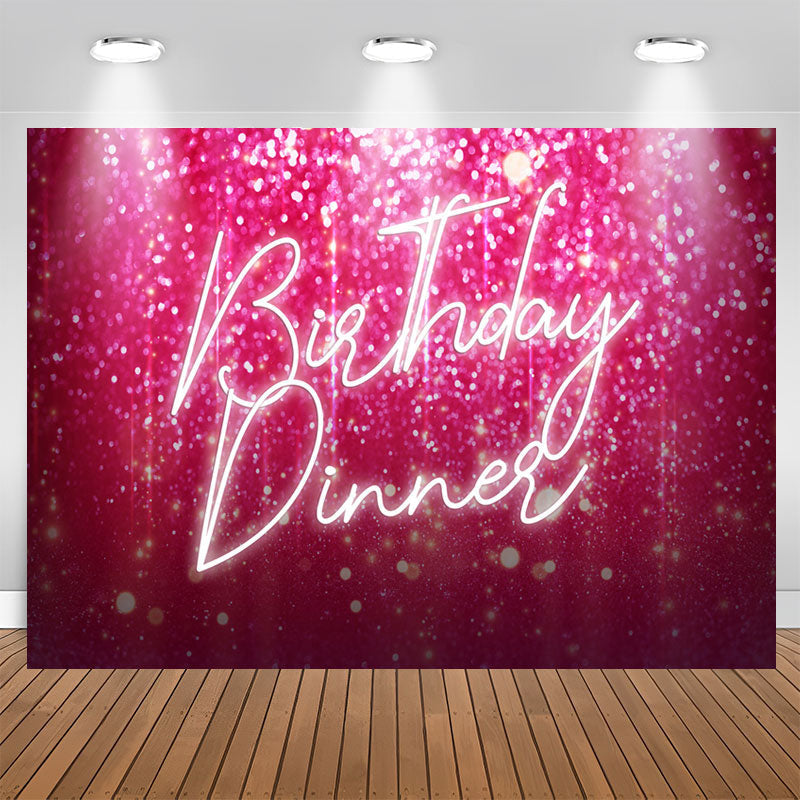 Aperturee - Hot Pink Bokeh Happy Birthday Dinner Party Backdrop