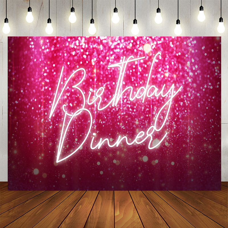 Aperturee - Hot Pink Bokeh Happy Birthday Dinner Party Backdrop