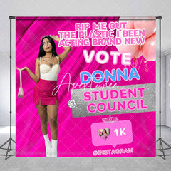 Aperturee - hot pink custom photo student council vote backdrop