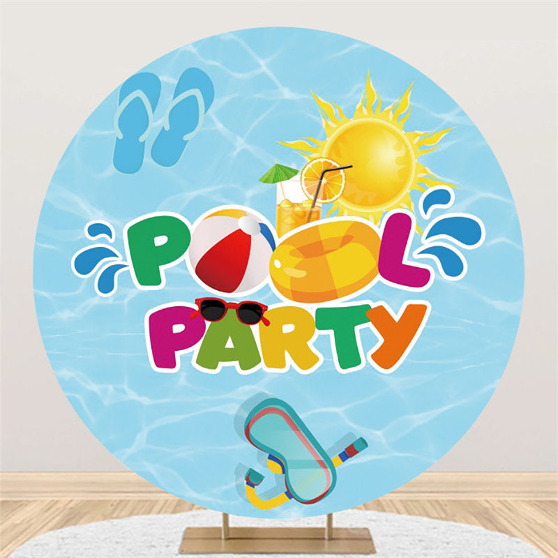 Aperturee Hot Summer Swimming Pool Party Circle Holiday Backdrop