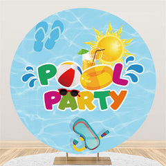 Aperturee Hot Summer Swimming Pool Party Circle Holiday Backdrop