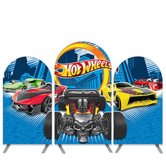 Aperturee Hotwheels Theme Racing Car Birthday Party Arch Backdrop Kit