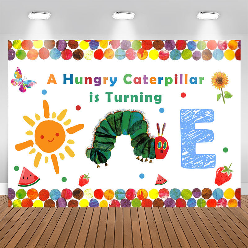 Aperturee - Hungry Caterpillar Is Turning One Birthday Backdrop