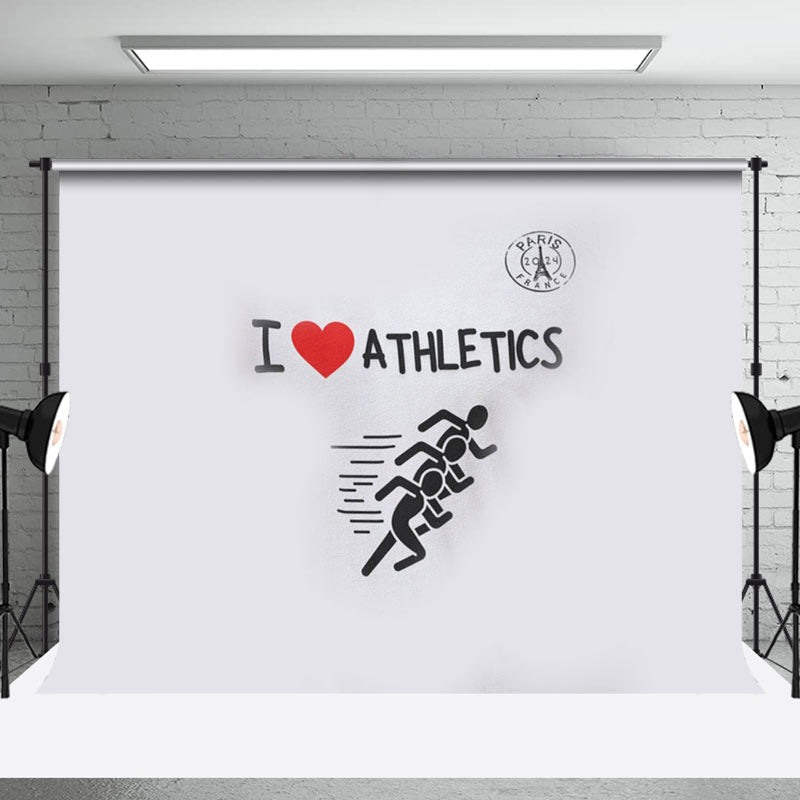 Aperturee - I Love Athletics Paris 2024 Sport Olympic Backdrop