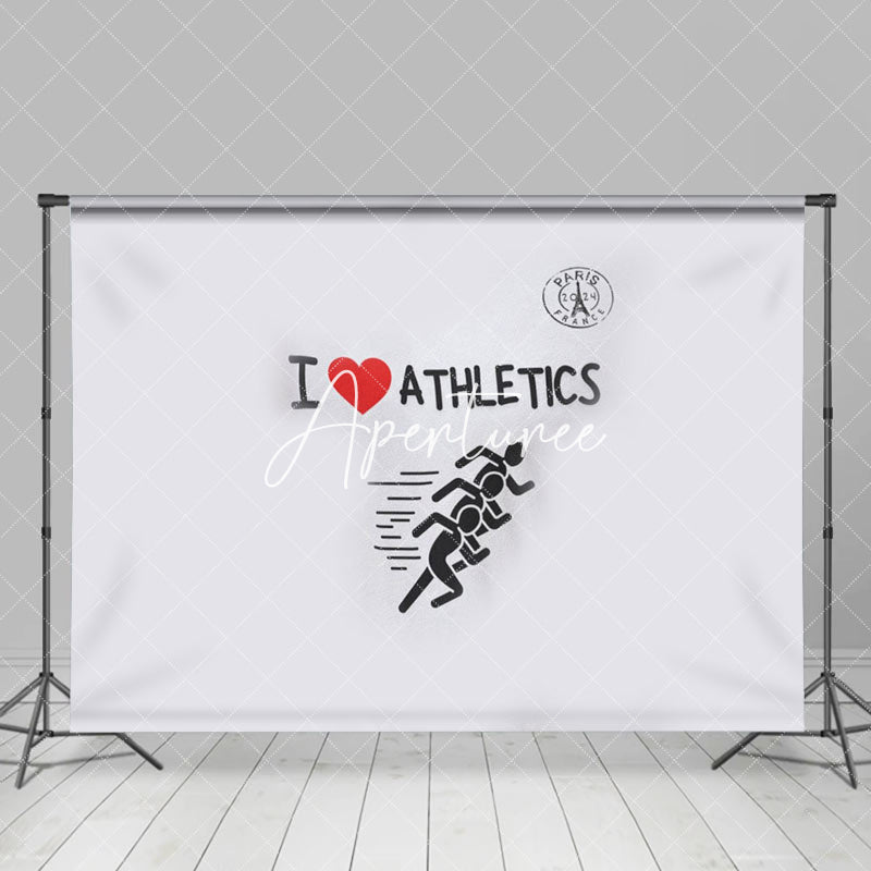 Aperturee - I Love Athletics Paris 2024 Sport Olympic Backdrop