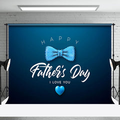 Aperturee - I Love You Blue Bow Tie Happy Fathers Day Backdrop