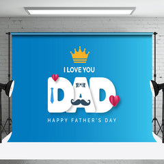 Aperturee - I Love You Dad Blue Tie Happy Fathers Day Backdrop