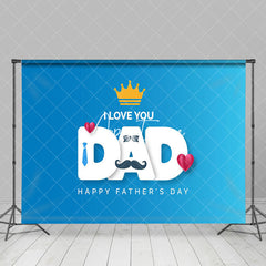 Aperturee - I Love You Dad Blue Tie Happy Fathers Day Backdrop