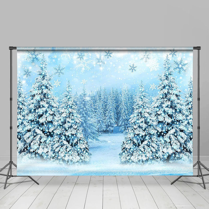 Aperturee - Ice And Snow Pine Forest Snowflake Winter Backdrop