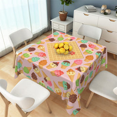 Aperturee - Ice Cream Chocolate Cake Dessert Square Tablecloth