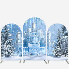 Aperturee Ice Fairy Palace Snow Forest Winter Arch Backdrop Kit