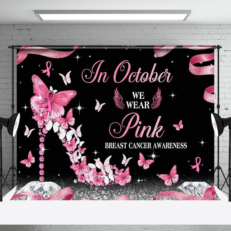 Aperturee - In October High Heel Breast Cancer Awareness Backdrop