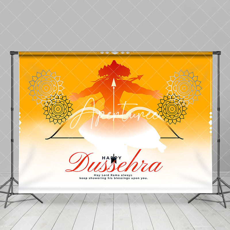 Aperturee - Indian Pattern Rama Crossbow Happy Dussehra Backdrop