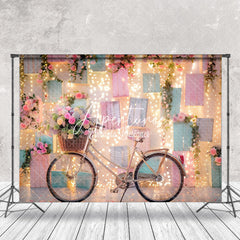 Aperturee - Indoor Light Sparkle Bike Floral Cake Smash Backdrop