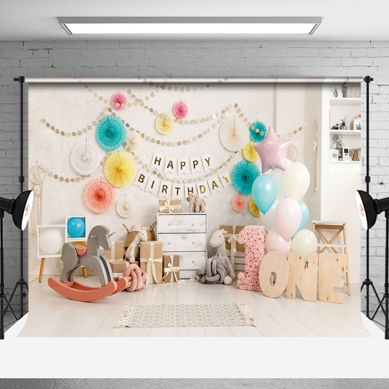 Aperturee - Indoor White Wall Toy Birthday Cake Smash Backdrop