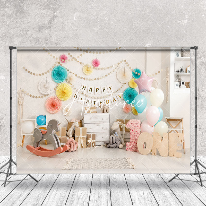 Aperturee - Indoor White Wall Toy Birthday Cake Smash Backdrop