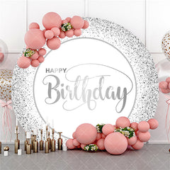 Aperturee Ink Dot Black White Circle Happy Birthday Backdrop