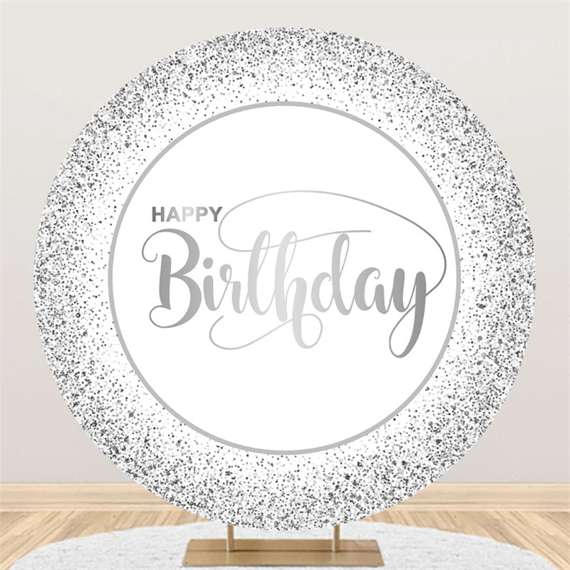 Aperturee Ink Dot Black White Circle Happy Birthday Backdrop