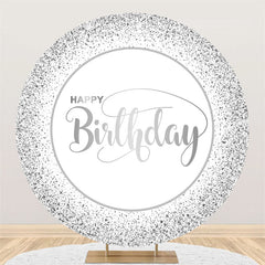 Aperturee Ink Dot Black White Circle Happy Birthday Backdrop