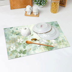 Aperturee - Ink Painting Greenery Vintage Set Of 4 Placemats