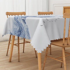 Aperturee - Ink Painting Mountain River Rectangle Tablecloth