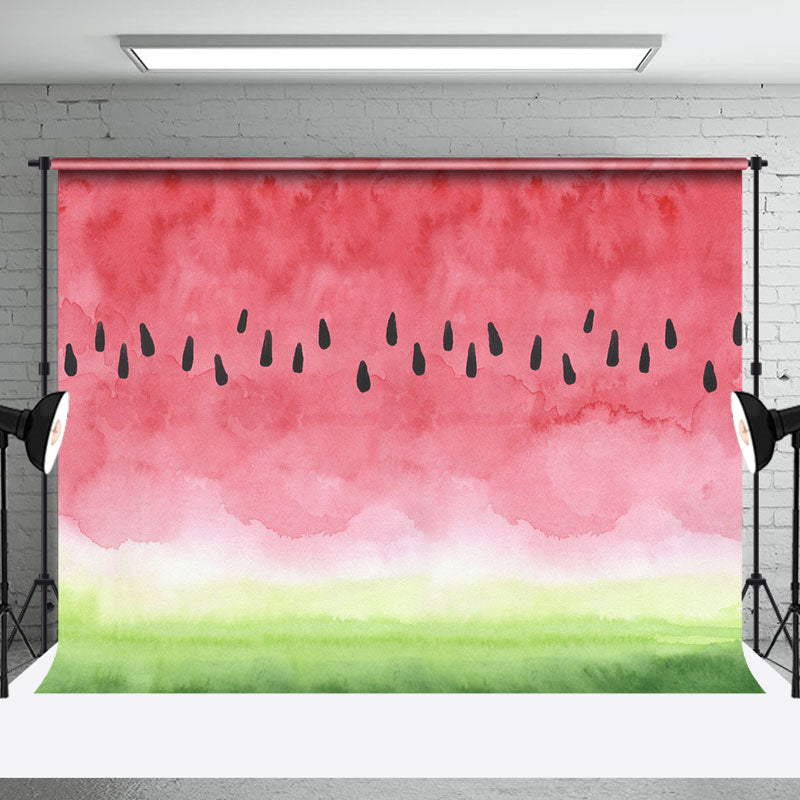 Aperturee - Ink Painting Watermelon Pattern Cake Smash Backdrop