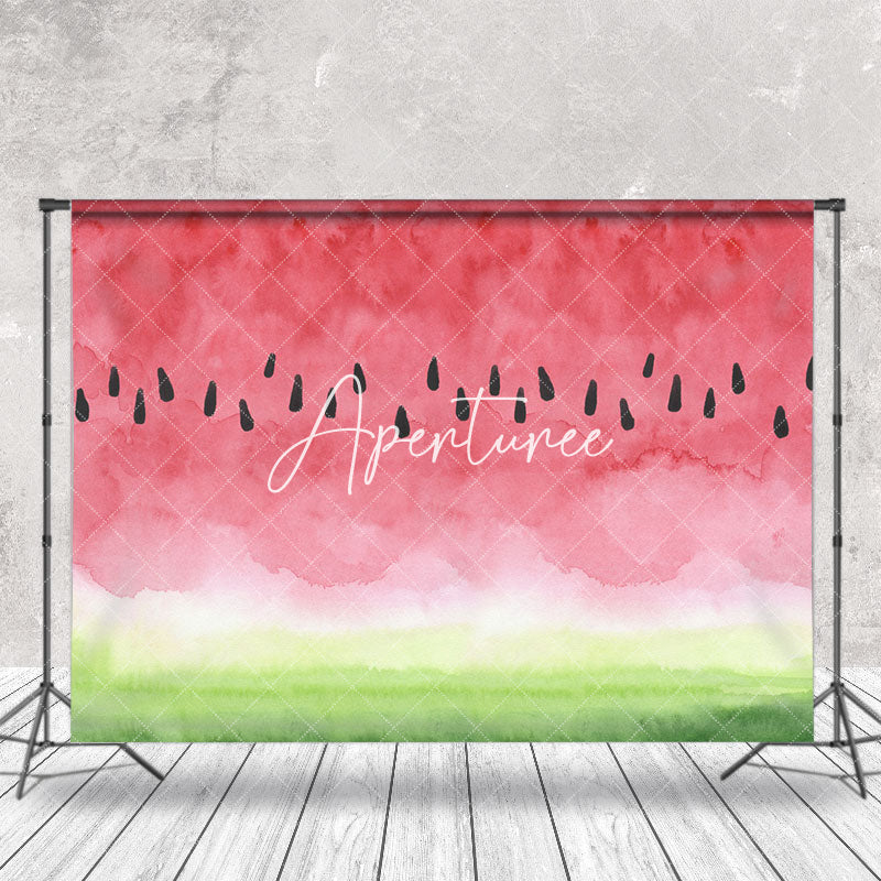 Aperturee - Ink Painting Watermelon Pattern Cake Smash Backdrop