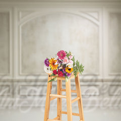 Aperturee - Interior White Gray Moulding Retro Wall Backdrop