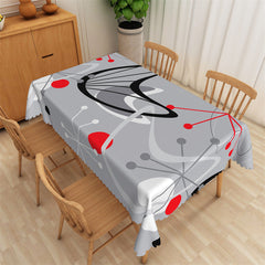 Aperturee - Irregular Lines Gray Modern Rectangle Tablecloth