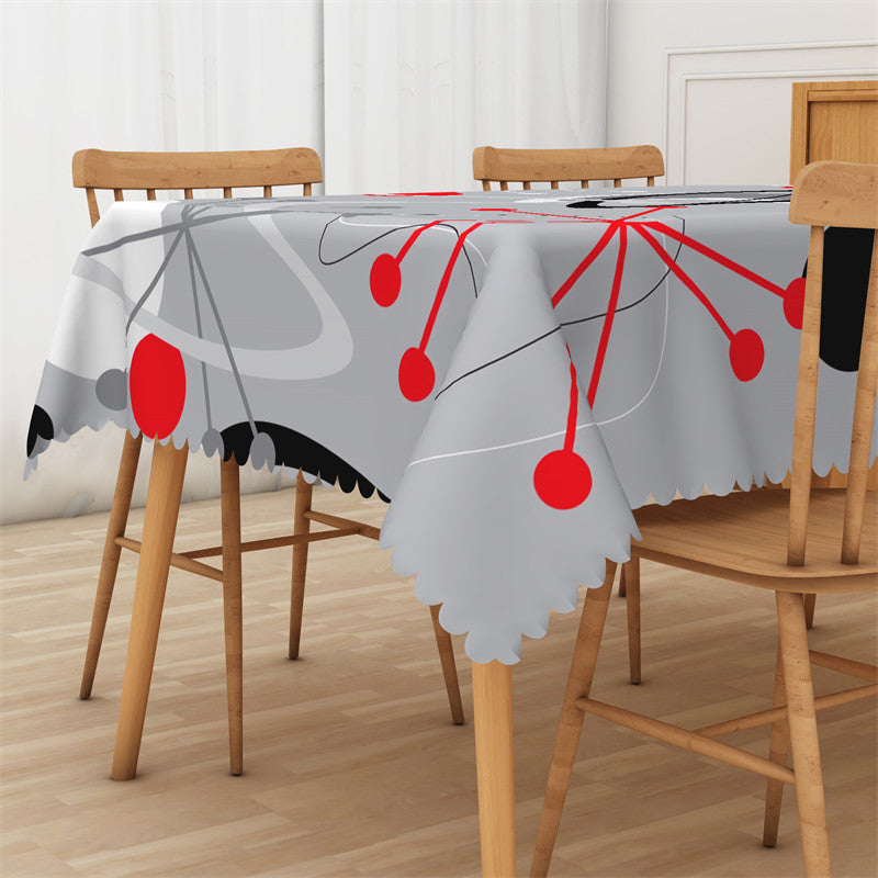 Aperturee - Irregular Lines Gray Modern Rectangle Tablecloth