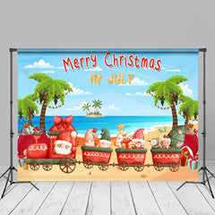 Aperturee - Island Blue Sky Beach Christmas In July Backdrop