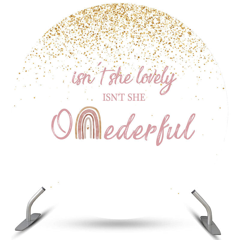 Aperturee Isnt She Lovely And Onederful Circle Birthday Backdrop