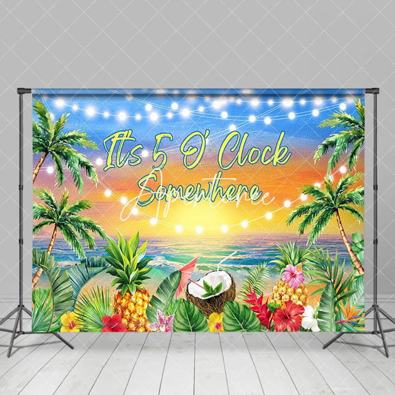 Aperturee - Its 5 Oclock Somewhere Tropical Fruit Party Backdrop