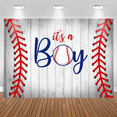 Aperturee - Its A Boy Baseball Theme Cute Baby Shower Backdrop