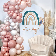 Aperturee - Its A Boy Boho Rainbow Double Sided Arch Backdrop