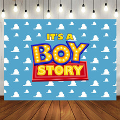 Aperturee - Its A Boy Story Simple Lovely Baby Shower Backdrop