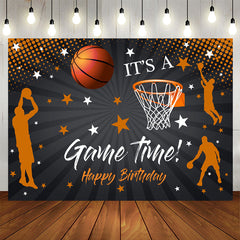 Aperturee - Its A Game Time Basketball Happy Birthday Backdrop