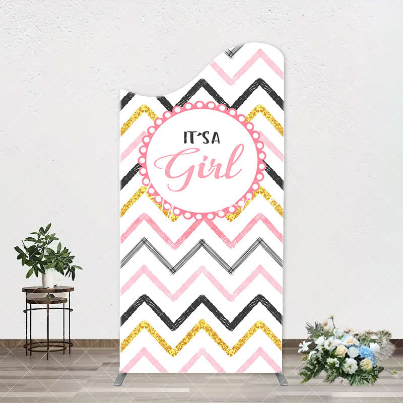 Aperturee - Its A Girl Baby Shower Gender Reveal Arch Backdrop