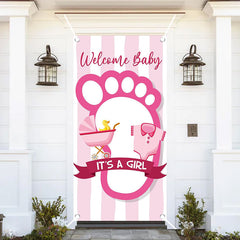 Aperturee - Its A Girl Pink Stroller Baby Shower Door Cover