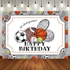 Aperturee - Its Almost Game Time Sport Balls Birthday Backdrop