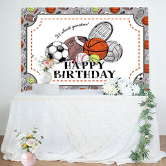 Aperturee - Its Almost Game Time Sport Balls Birthday Backdrop