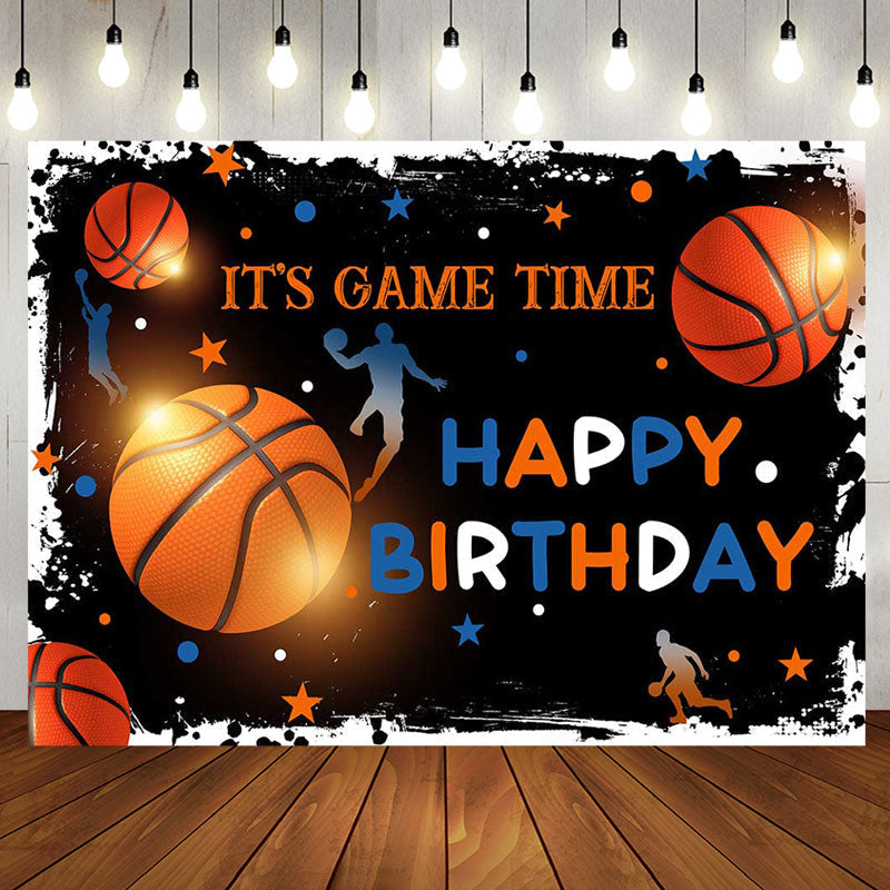 Aperturee - Its Game Time Basketball Sports Birthday Backdrop