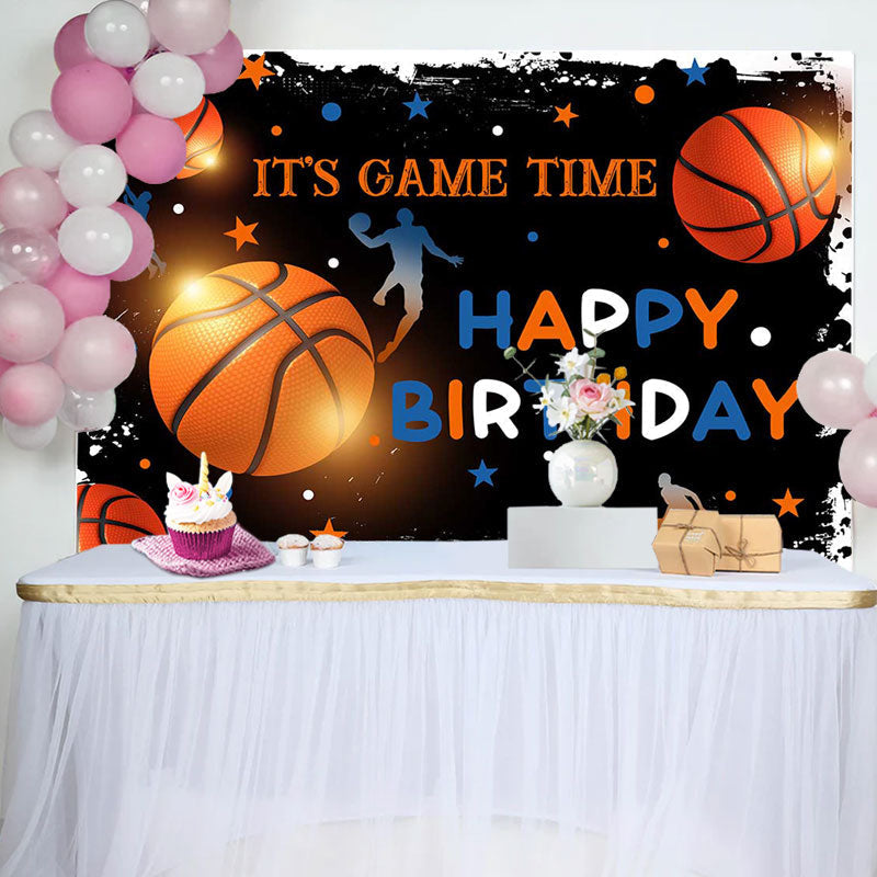 Aperturee - Its Game Time Basketball Sports Birthday Backdrop