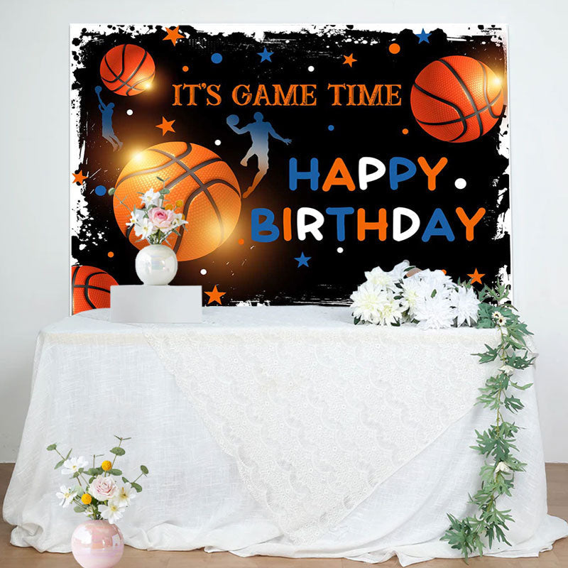 Aperturee - Its Game Time Basketball Sports Birthday Backdrop